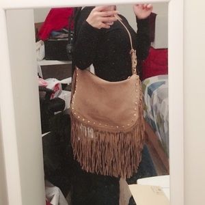 Michael Kors Dakota Suede Fringe Saddle bag